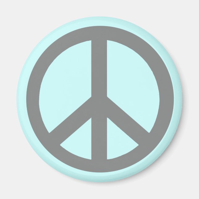 Silver Gray Peace Symbol Products Magnet (Vorne)