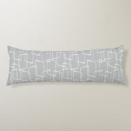 Silver Gray Retro Lino Geometrisches Muster Seitenschläferkissen
