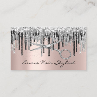 Silver Gray Rose Schere Har Salon Stylist Tropfen Terminkarte