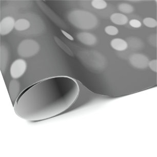 Silver Gray Schwarz-weiß Hübsch Bokeh Spark Geschenkpapier