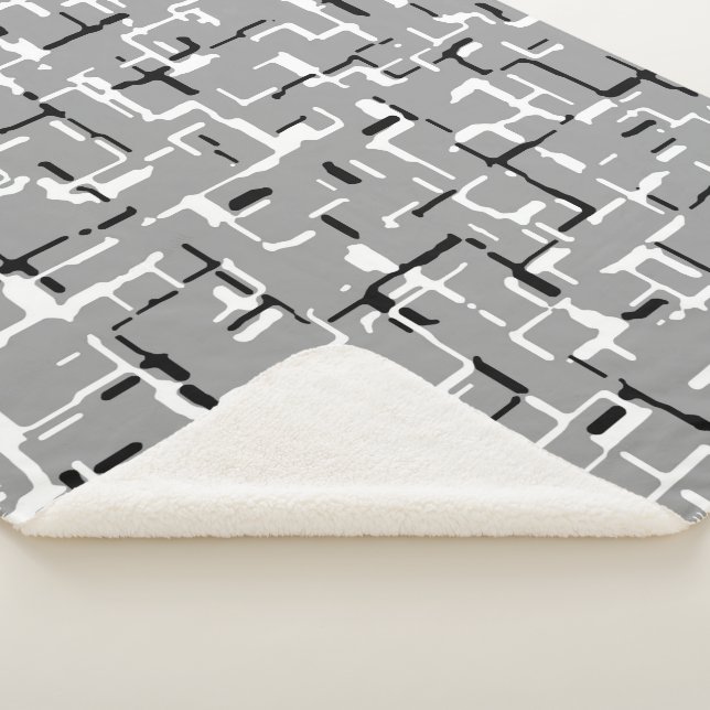 Silver Gray Schwarz-weiß Sherpadecke (3/4)