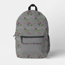 Silver Gray Scottish Thistle Blume Schottland Bedruckter Rucksack
