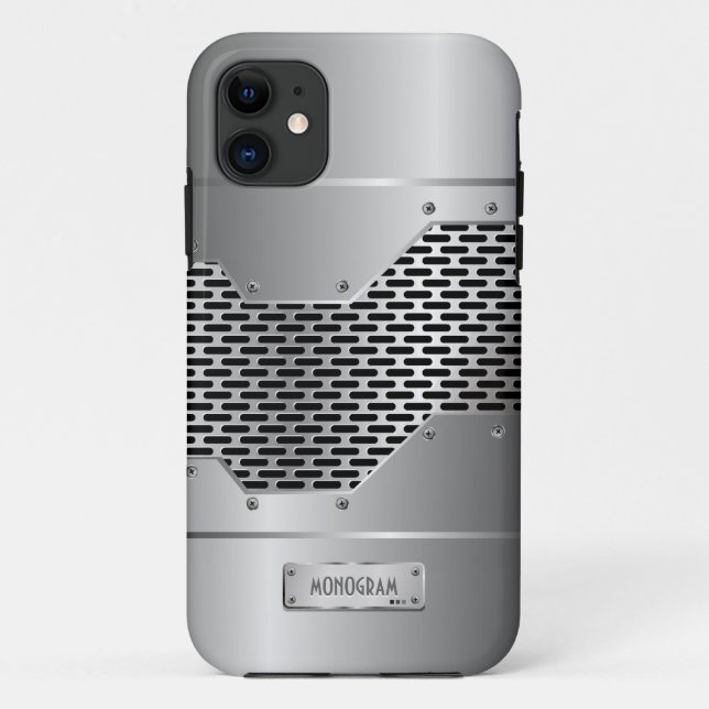 Silver Gray Shiny Metallic Look Muster Case-Mate iPhone Hülle (Rückseite)