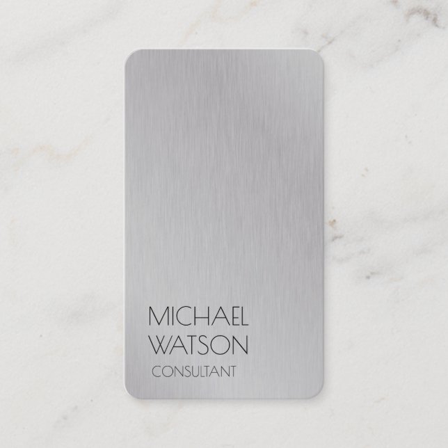 Silver Gray Simple Schlicht Trendy Consultant Visitenkarte (Vorderseite)