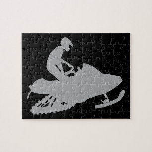 Silver Gray Snowmobiler
