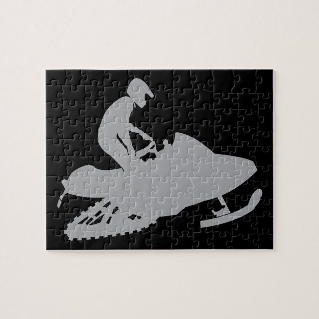 Silver Gray Snowmobiler (Horizontal)