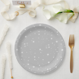Silver Gray Starlight Pappteller