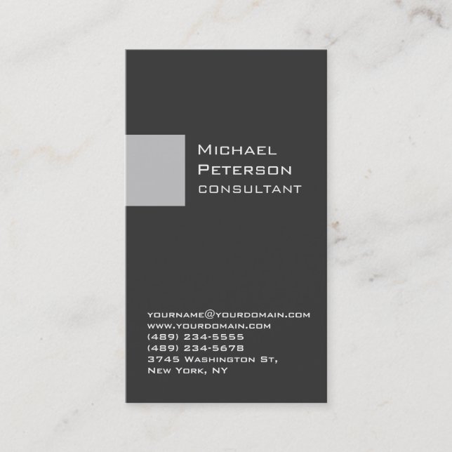 Silver Gray Strip Consultant Business Card Visitenkarte (Vorderseite)