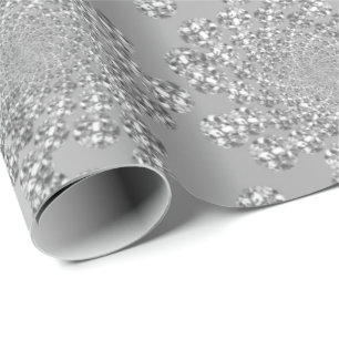 Silver Gray Swarovski Kristalle Spiral Diamond Geschenkpapier