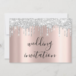 Silver Gray Tropfens Gray Black Spark Hochzeitssze Einladung