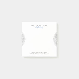 Silver Gray Verziert Mandala Post-it Klebezettel