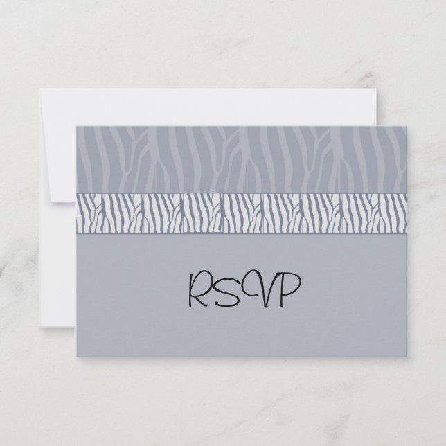 Silver Gray Wedding RSVP Karte (Vorderseite)