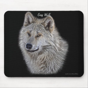 Silver Gray Wolf Wilhelm Tell Mousepad