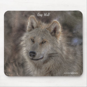 Silver Gray Wolf Wilhelm Tell Mousepad