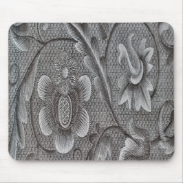 Silver Gray Woven Pattern Mousepad