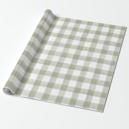 Silver Green English Country Karo Karierte Geschen Geschenkpapier