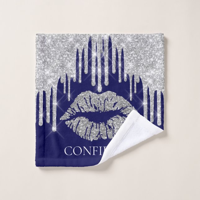 Silver Grey Drives Kiss Lip Maquillage Artiste en  (Gant de toilette)