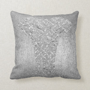 Silver Grey Metallic Black Animal Elephant LUXURY Kissen