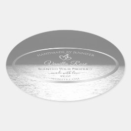 Silver Grey Ocean Sunset Product Packaging Labels Ovaler Aufkleber