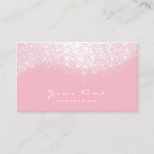 Silver Grey Pink White Glitzer Makeup Artist Lash Visitenkarte