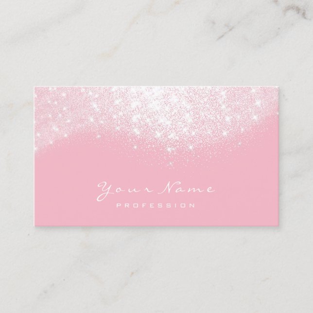 Silver Grey Pink White Glitzer Makeup Artist Lash Visitenkarte (Vorderseite)