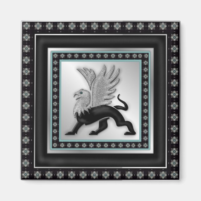 Silver Griffin Magnet (Vorne)
