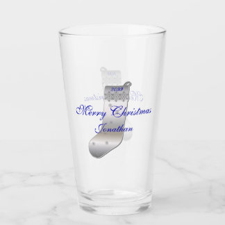 Silver Gris Noël Enrobage pinte verre de tombeur