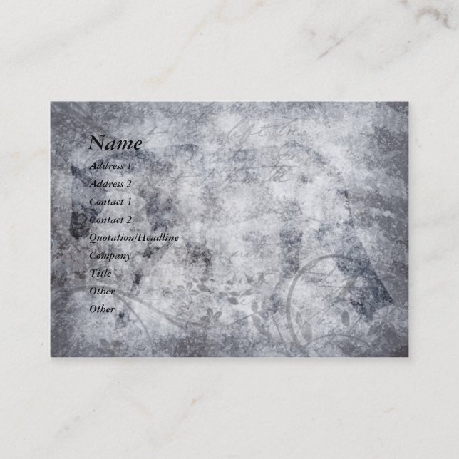 Silver Grunge English Horse Business Card Visitenkarte (Vorderseite)