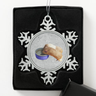 Silver Guinea Pigment Design, Schneeflocken Zinn-Ornament