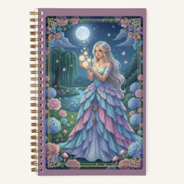 Silver Hair Fairy & Shimmering Petal Gown Journal Notizbuch