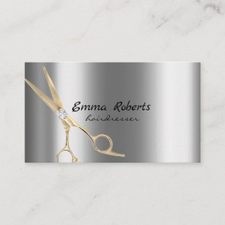 Silver Hairdresser Gradient Glitzer Moderner Visitenkarte