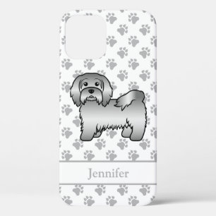 Silver Havanese Cartoon Dog Illustration & Name Case-Mate iPhone Hülle