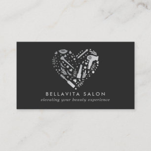 Silver Heart Hair Stylist Salon Visitenkarte