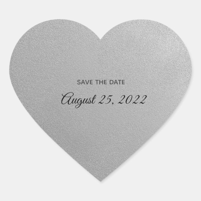 Silver Heart mit Text-Stickern Herz-Aufkleber (Vorderseite)