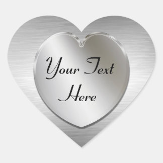 Silver Heart zum Personalisieren von Stickern Herz-Aufkleber