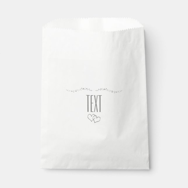 Silver Hearts & Sparkle Brautparty Fevor Bags Geschenktütchen (Vorderseite)