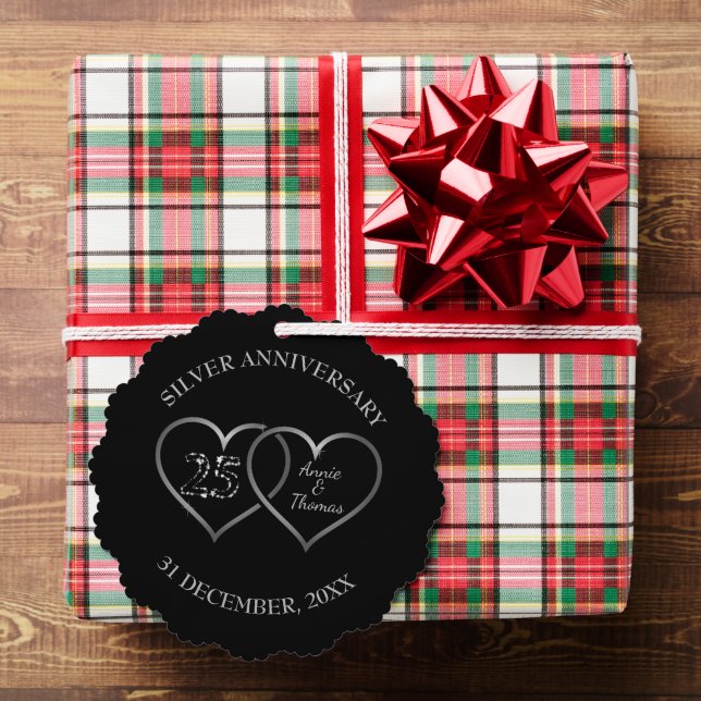 Silver Hearts Wedding Jubiläum Ornament Karte (Insitu (Geschenk))