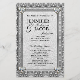 Silver Hearts Wedding Program