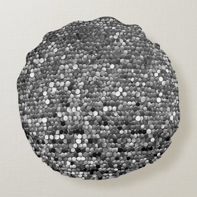 Silver Here AI Art Rundes Kissen (Rückseite)