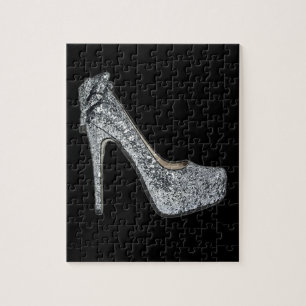 Silver High Heels Anpassen von Text