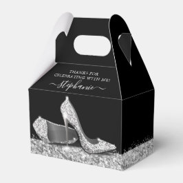 Silver High Heels Glitzer EleganBlack Danke Geschenkschachtel