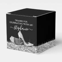 Silver High Heels Glitzer Glam Geburtstagsparty