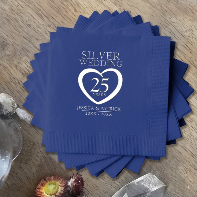 Silver Hochzeit 25 Jahre Brauch Jubiläum Servietten Mit Folie (Von Creator hochgeladen)