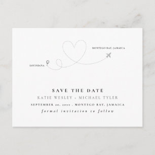 Silver Hochzeit in Urlaubsort Save the Date Ankündigungspostkarte