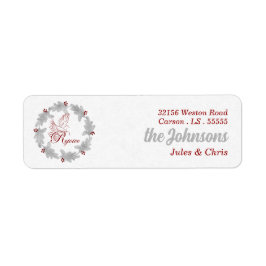 Silver Holiday Wreath with Dove Rejoe Address