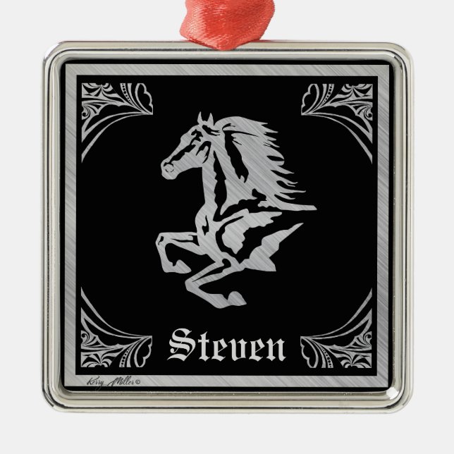 SILVER HORSE SILHOUETTE ORNAMENT AUS METALL (Vorne)