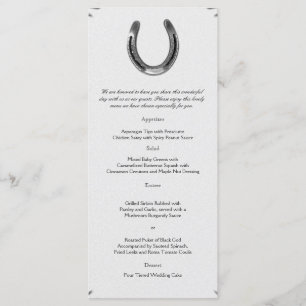 Silver Horseshoe auf der Speisekarte für White Wed Menükarte