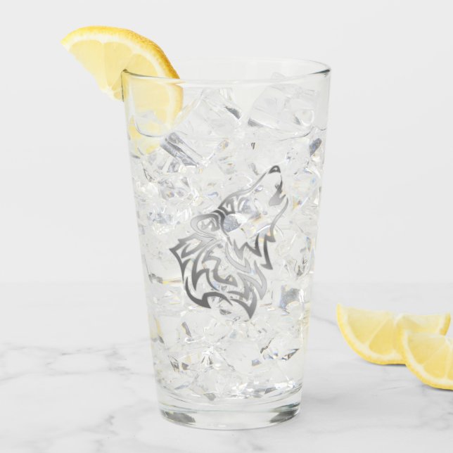 Silver Howling Wolf Glas (Vorderseite Ice)