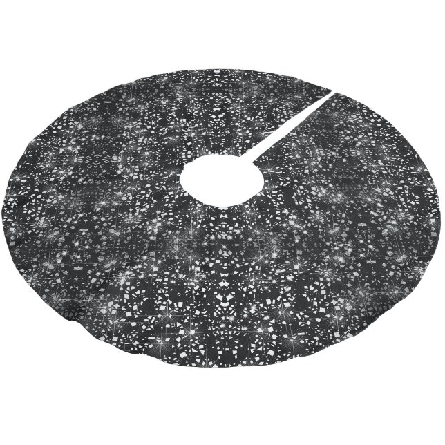 Silver Imitats Glass Glitzer Sparkon Polyester Weihnachtsbaumdecke (Schrägansicht)