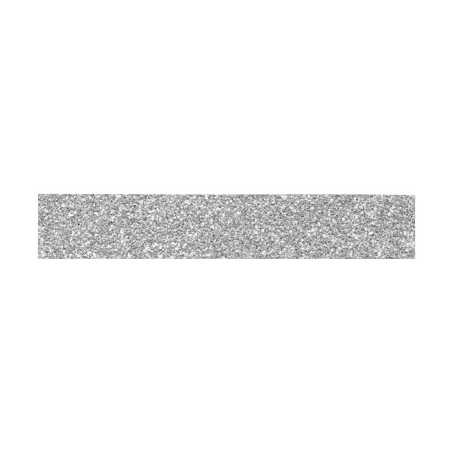 Silver Imitats Glitzer Bauchband Einladungsbanderole (Flach)